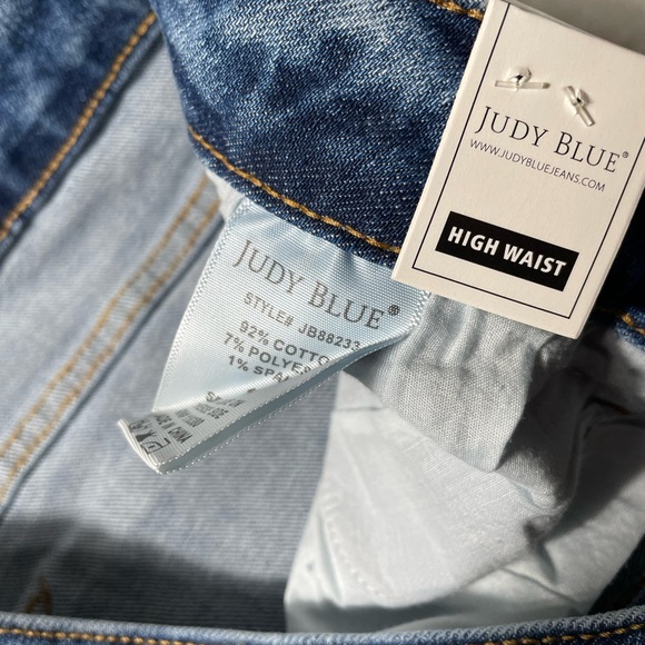 NWT Judy Blue High Waist Skinny Fit Blue Denim Jeans  w/Lemon Patches Womens 16W - Picture 8 of 8